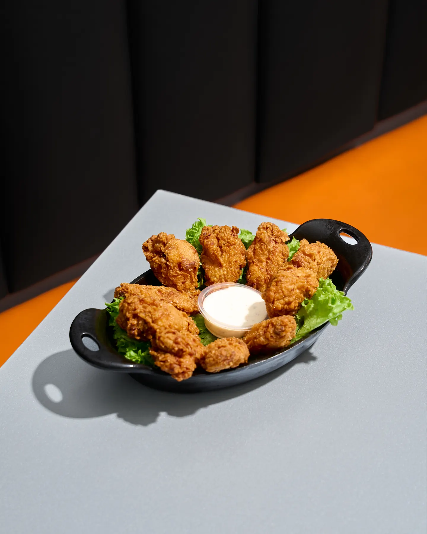 Top Bun crispy fried chicken with ranch